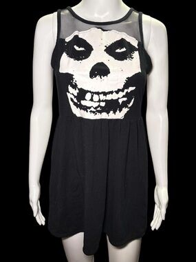 Hot Topic Black Dress with White Skull Graphic